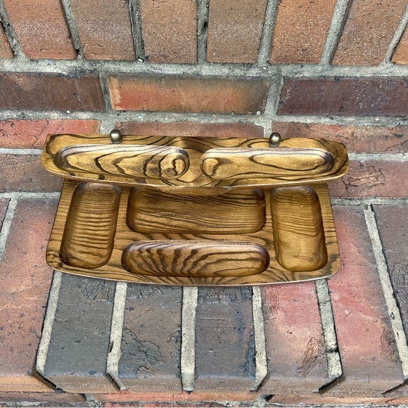 WOODEN ACCESSORIES TRAY with Brass Hardware 💗💗💗 - Picture 3 of 7